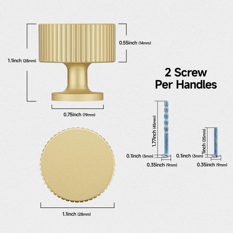 FAPUAL 10 Pack Gold Cabinet Knobs for Kitchen Cabinets and Dresser Drawers - Image 2